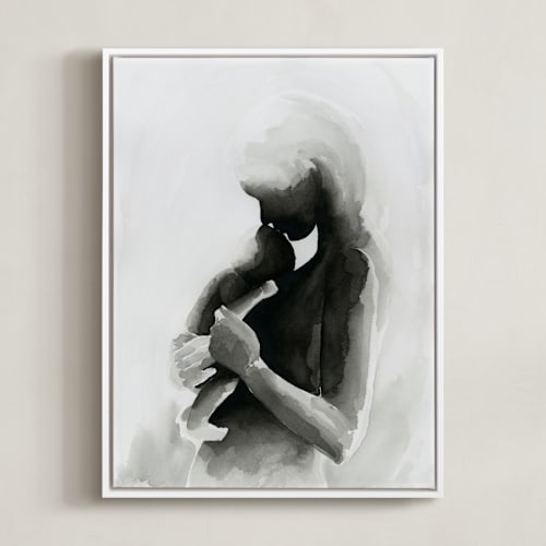 This is a calming grey art by Kate Ahn called every mother counts mother and baby