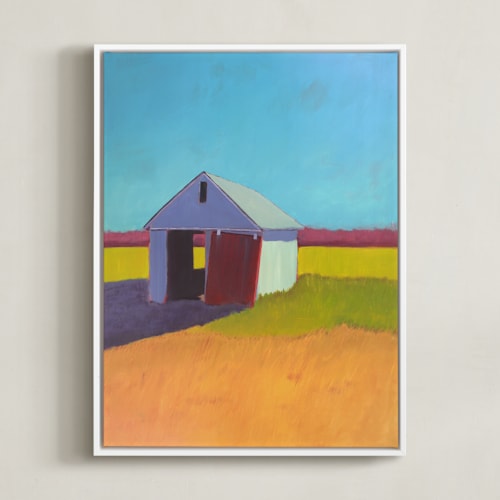 This is a orange gold art by Carol C. Young called pumpkin shed