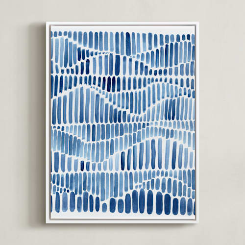 This is a white art with standard by Kristi Caterson called indigo rhythm