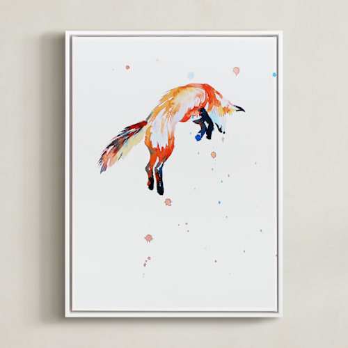 This is a white art by Isobel James called fox jump
