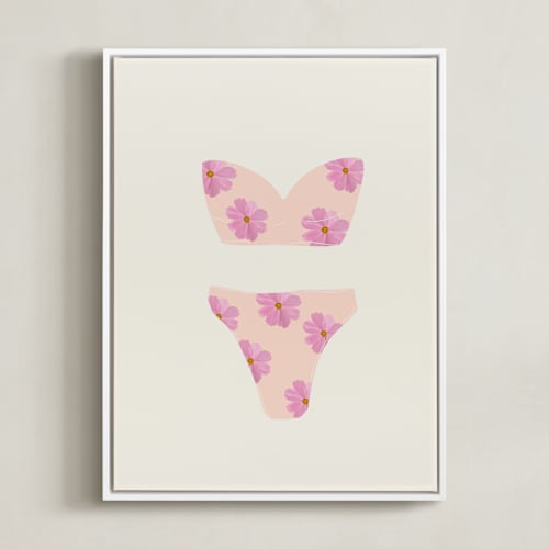 This is a just peachy kids wall art by Johanne Dziemian called beach day 1