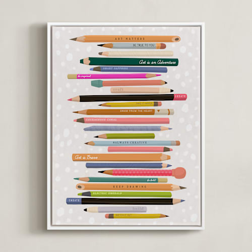 This is a rainbow kids wall art with standard by Naava Katz called always be creative