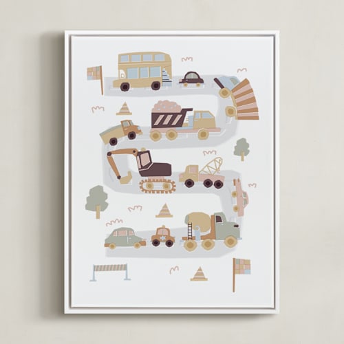 This is a cloud kids wall art by Kartika Paramita called big and small vehicle