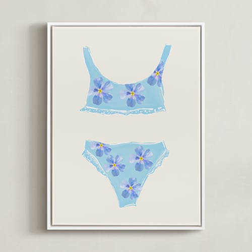 This is a tender blue kids wall art by Johanne Dziemian called beach day 2