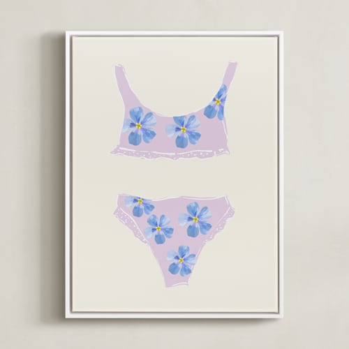 This is a lilac mauve kids wall art by Johanne Dziemian called beach day 2