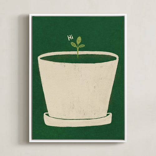 This is a daisy white kids wall art by Sabrina Excene called tiny sprout