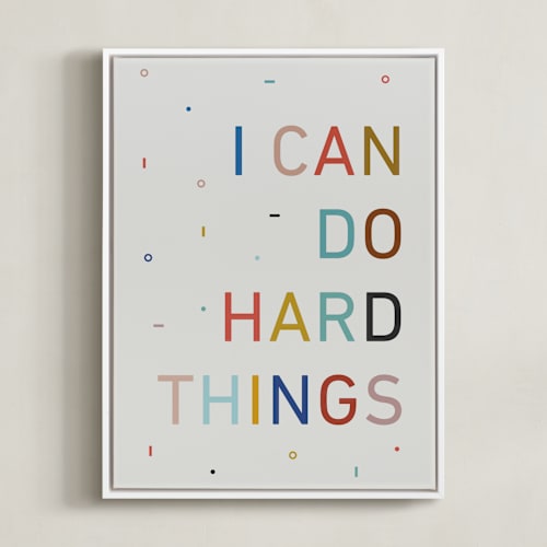 This is a oatmeal kids wall art with standard by Annette Allen called i can do hard things