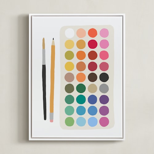 This is a rainbow kids wall art by Kelly Watkins called art class
