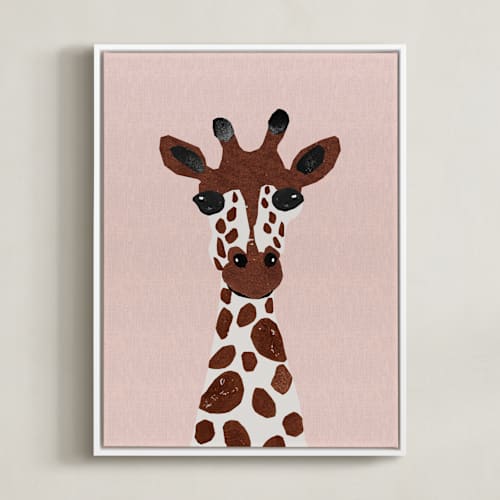 This is a savanna kids wall art by Maja Cunningham called look! giraffe!