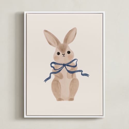 This is a royal blue art with standard by Vivian Yiwing called hare with bow