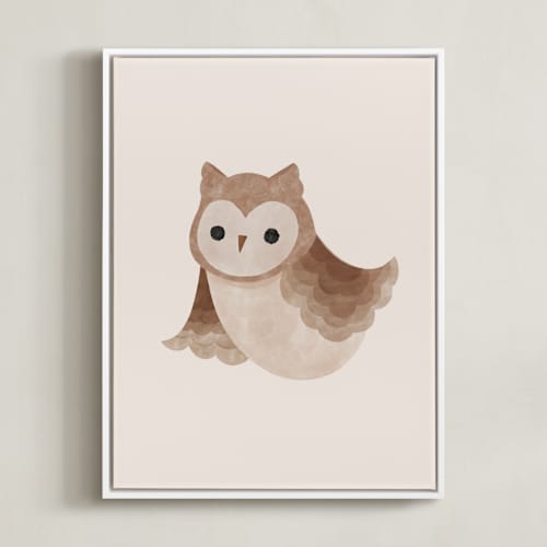 This is a beige art with standard by Vivian Yiwing called baby owl