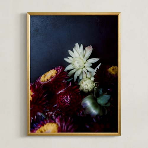 This is a dark denim art by Katie Buckman called dark fall flowers