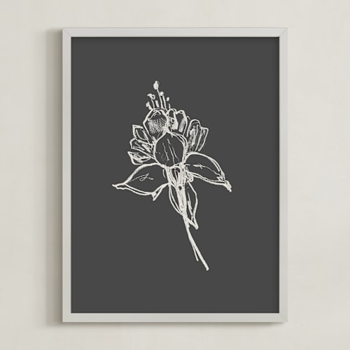 This is a grey / off white art by Miranda Mol called fuchsia 2 of 2 diptych