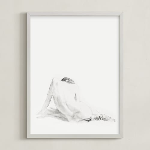 This is a original charcoal art by Ramnik Velji called nude study
