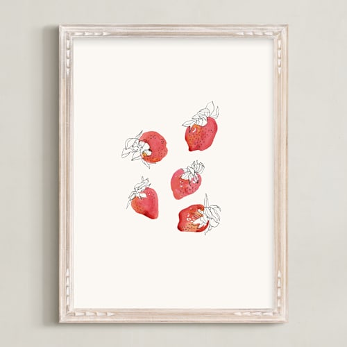 This is a strawberry red art by Catilustre called strawberries