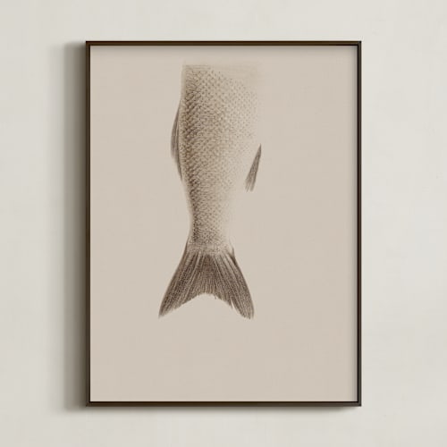 This is a vintage taupe art by jinseikou called fin