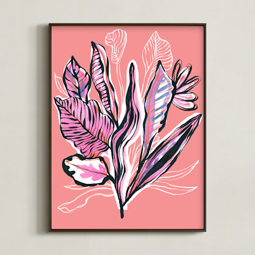 This is a coral art by Nikkita Cohoon called radiant growth tropical botanical