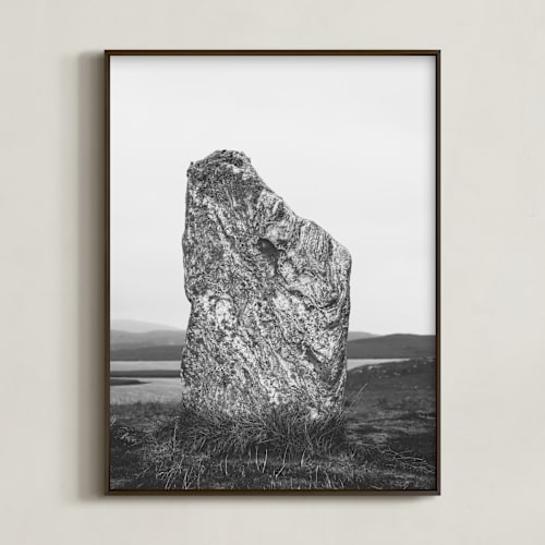 This is a black and white art by Kamala Nahas called standing stones iv