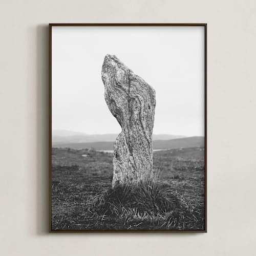 This is a black and white art by Kamala Nahas called standing stones ii