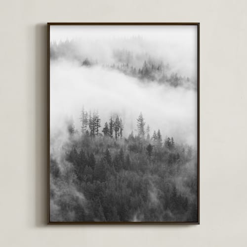 This is a grey art by Jennifer Morrow called hillside fog