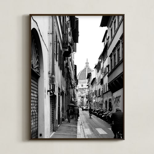 This is a black & white art by Joey Crisostomo-Wynne called peeking through no. 4 il duomo di firenze