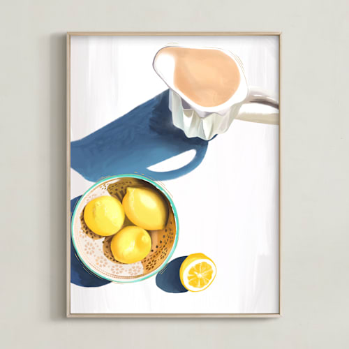 This is a lemon yellow art by Kinga Subject called flatlay lemon study no.2