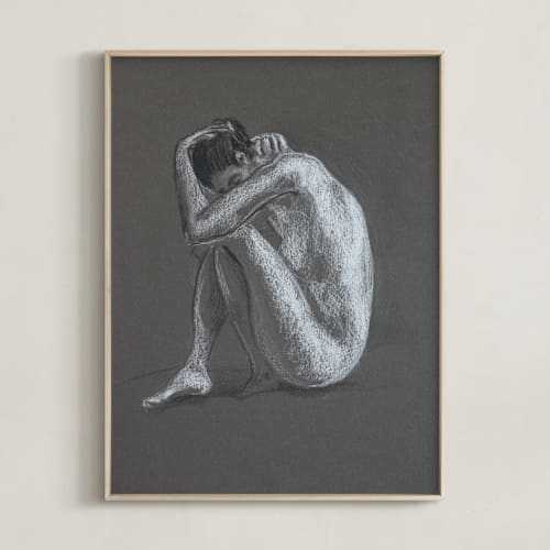 This is a charcoal gray art by Anne Morrison called round