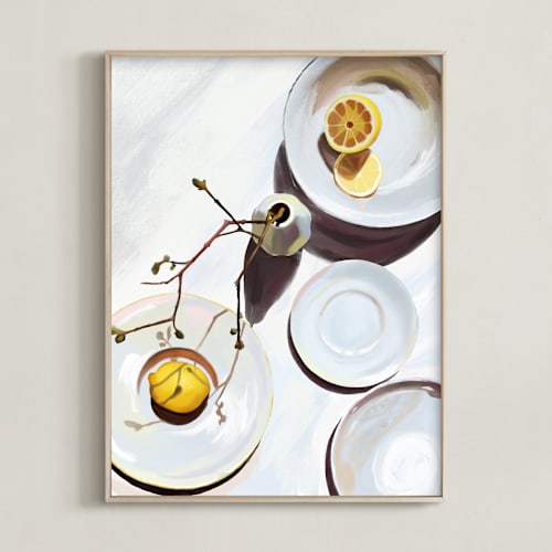 This is a bright white art by Kinga Subject called flatlay lemon study