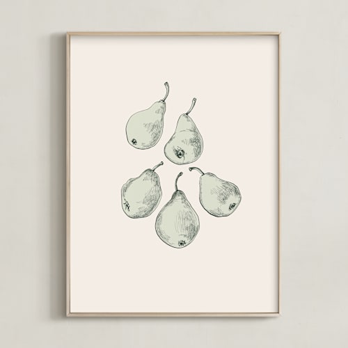 This is a soft green art by Catilustre called pears as tears