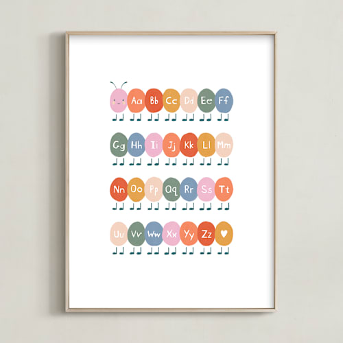 This is a rainbow art by Elif Sahin called caterpillar abc