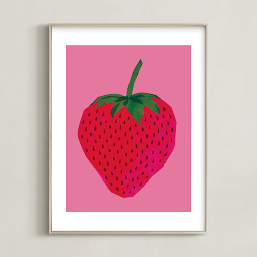 This is a pink art by Shari Margolin called strawberry