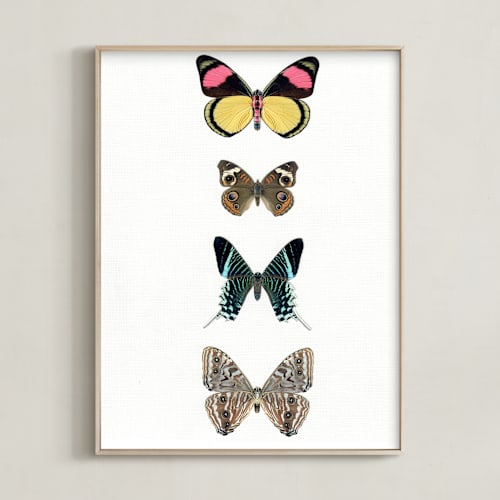 This is a persimmon pink art by Kisco Print Shop called fly away #2