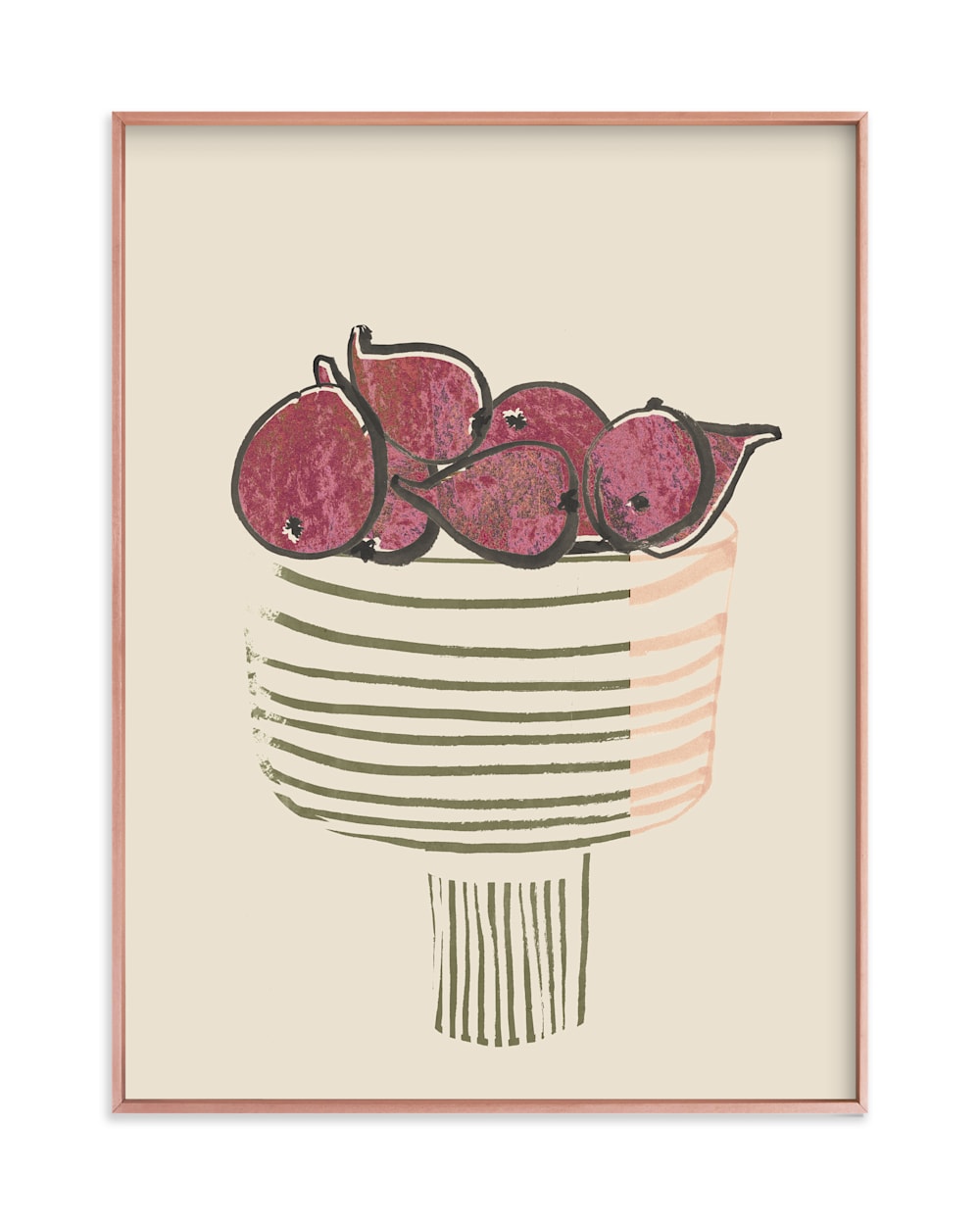 This is a ripen figs burgundy art by Bethania Lima called bowl of figs