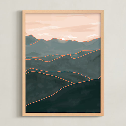 This is a overlook green art with standard by Becca Robinson called mountain sky