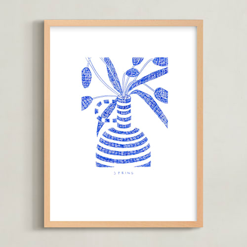 This is a cobalt blue art by Pati Cascino called spring