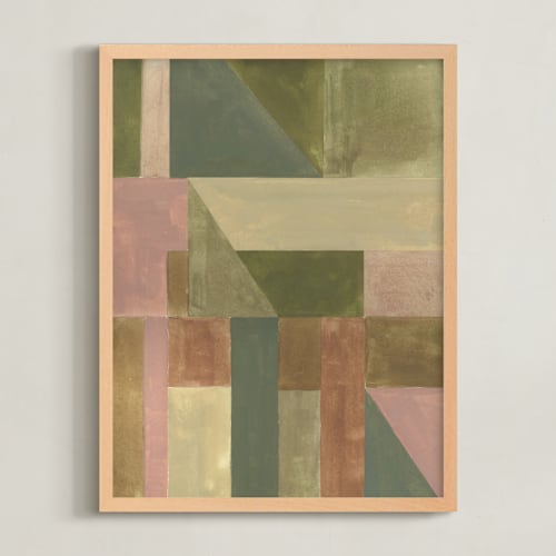 This is a moss green art by Lucrecia Caporale called abstract geometry i