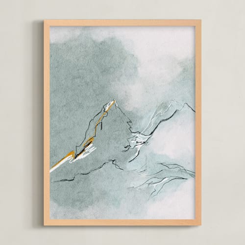 This is a blue green art by Shraddha Dharia called cloud mountains
