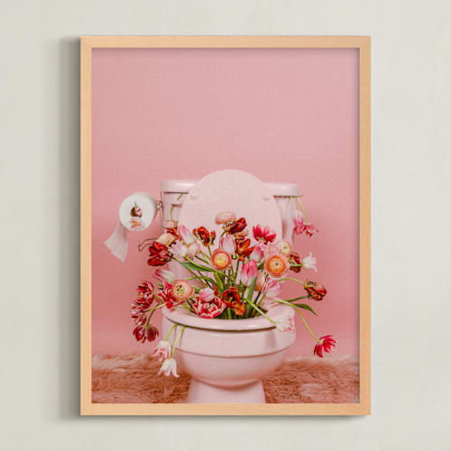 This is a tulip field pink art with standard by Theresa Bear called fertile blooms