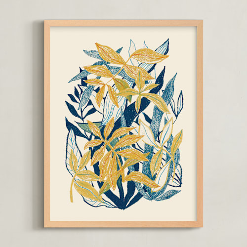 This is a yellow ochre art by Catilustre called my hiding place