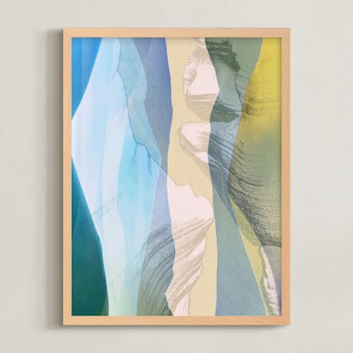 This is a blue and yellow art with standard by Teo called nature lines