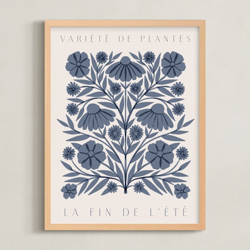 This is a sky blue art by Katharine Watson called les plantes ii
