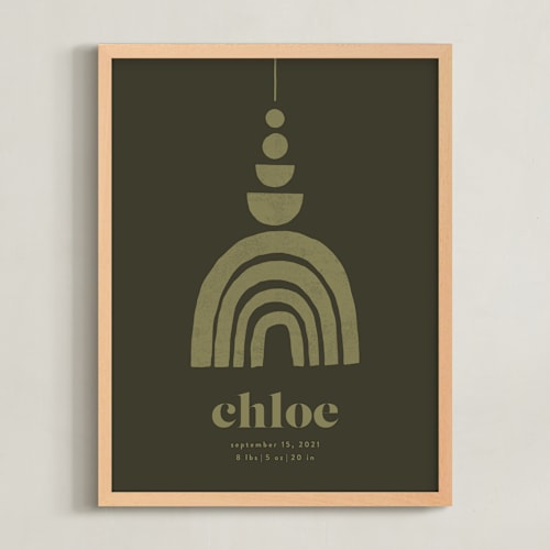 This is a forest personalized art for kids by Iveta Angelova called boho geo mobile