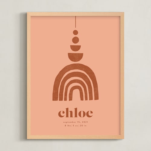 This is a terracotta personalized art for kids by Iveta Angelova called boho geo mobile