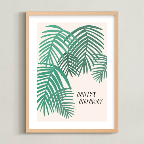 This is a tropical blush personalized art for kids by Alicia Schultz called tropical dreaming