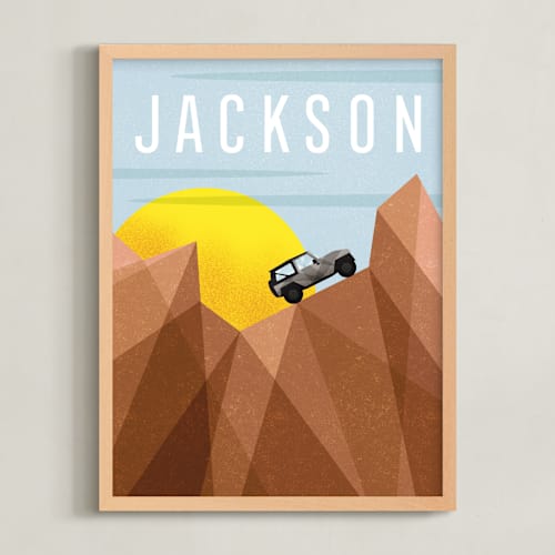 This is a grey personalized art for kids by Erin German called canyon adventure