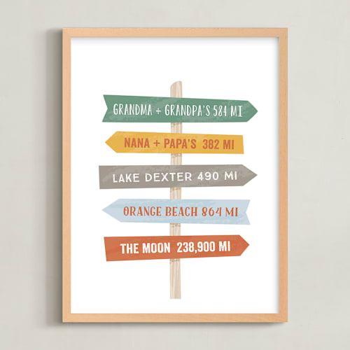 This is a forest personalized art for kids by Laura Hankins called near or far