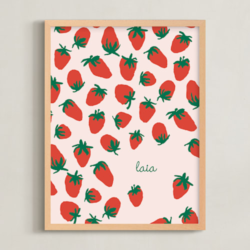 This is a strawberry personalized art for kids by Alex Roda called laia