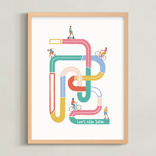 This is a candy personalized art for kids by Pati Cascino called so many roads to ride