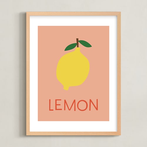 This is a salmon kids wall art by Ellen Schlegelmilch called fruit ii