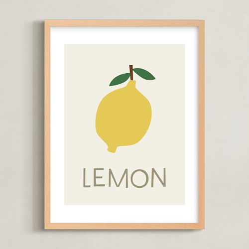 This is a cream kids wall art by Ellen Schlegelmilch called fruit ii